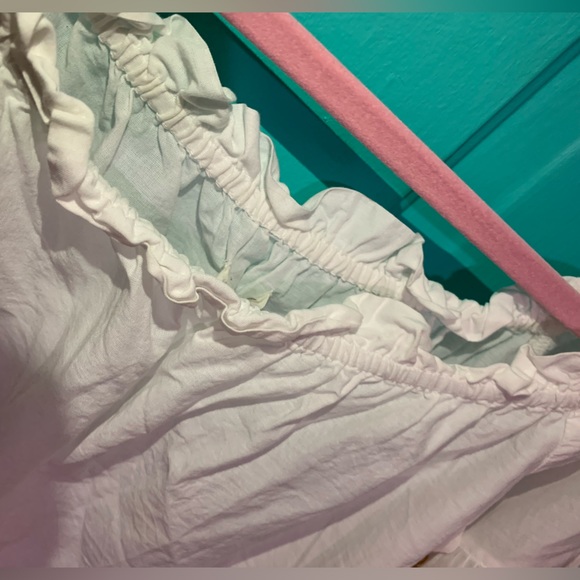 Boho Embroidered Yellow Cropped Ruffle Top - Picture 5 of 7